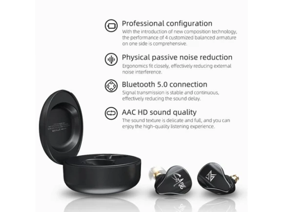 Wireless Bluetooth TWS In-Ear Earphones — Wireless Earbuds, KZ