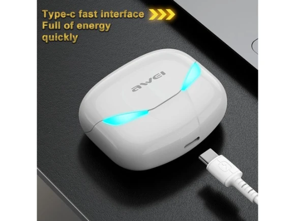 Bluetooth TWS Headset, Black — Wireless Earbuds, AWEI