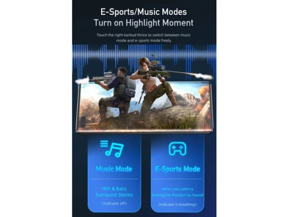 TWS Gaming Wireless Bluetooth Earphone — Wireless Earbuds, AWEI