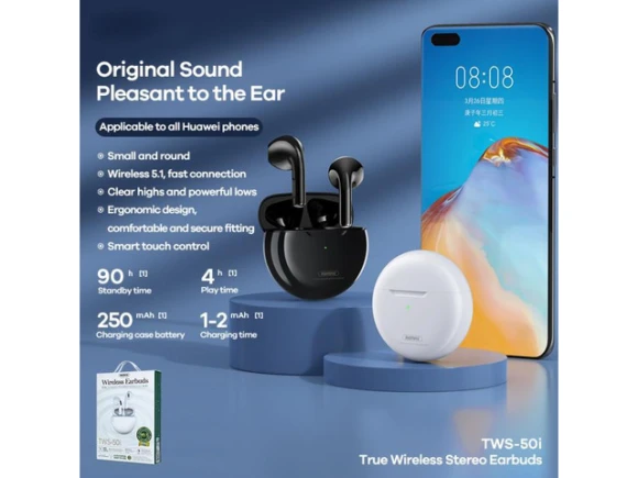 True Wireless Stereo Bluetooth Earphones — Wireless Earbuds, REMAX