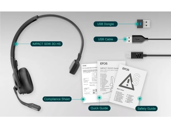 Monaural On-Ear DECT Wireless Headset — Wireless Earbuds, EPOS