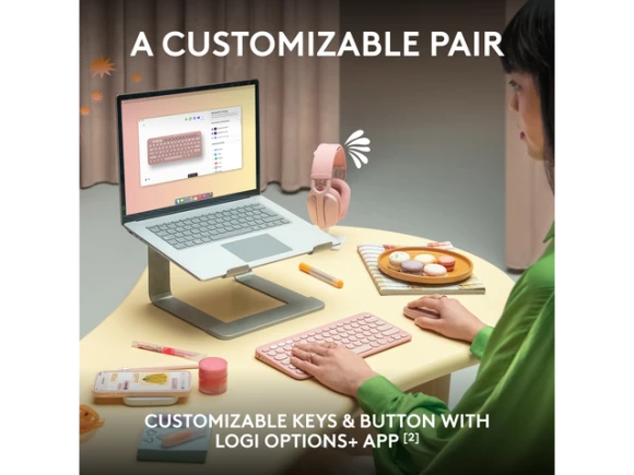 Pebble 2 Combo Wireless Keyboard and Mouse — Bluetooth Keyboard, Logitech
