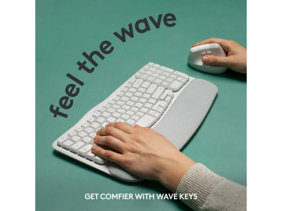 Wave Keys Wireless Ergonomic Keyboard — Bluetooth Keyboard, Logitech