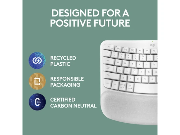 Wave Keys Wireless Ergonomic Keyboard — Bluetooth Keyboard, Logitech