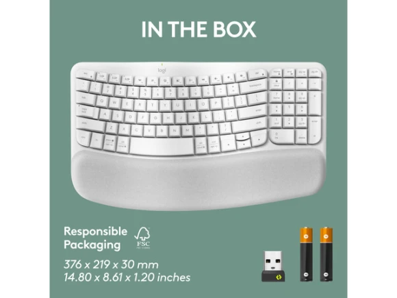 Wave Keys Wireless Ergonomic Keyboard — Bluetooth Keyboard, Logitech
