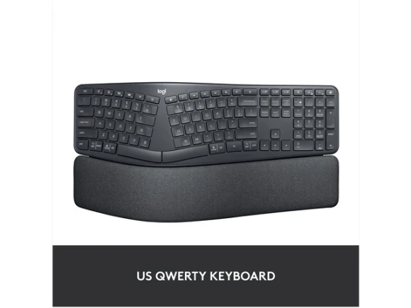 Wireless Ergonomic Keyboard, Black — Bluetooth Keyboard, Logitech