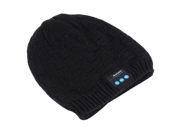 Knitted Winter Hat with Bluetooth Headset and Microphone — Wireless Earbuds