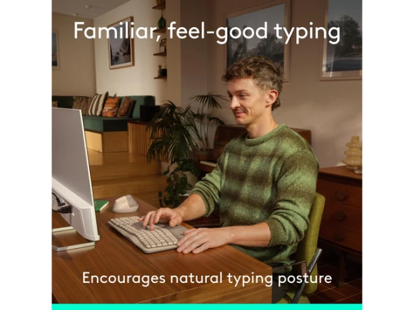 Wave Keys Wireless Ergonomic Keyboard — Bluetooth Keyboard, Logitech