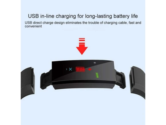 115Plus Red Smart Bracelet — Fitness Tracker, eForChina