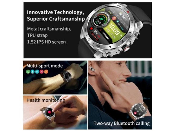 Smartwatch with Bluetooth Earphones — Smart Watch, LEMFO
