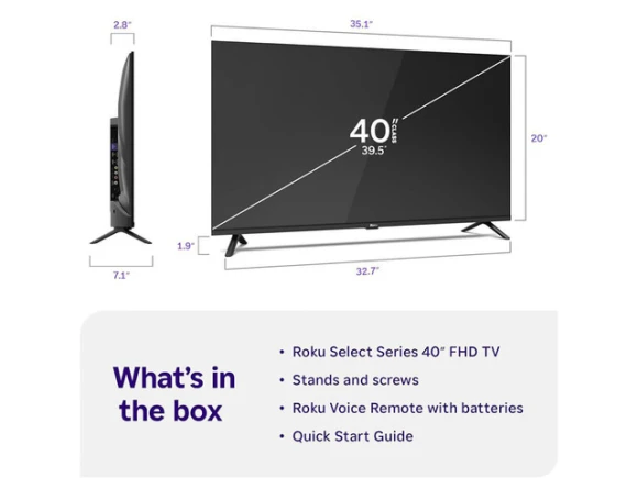 40-inch Class 1080p FHD LED Smart TV — Smart TV, Roku