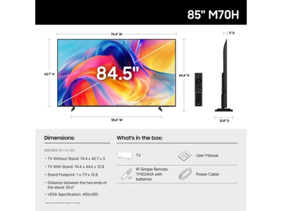 85-Inch Mini LED 4K UHD Smart TV — Smart TV, Samsung