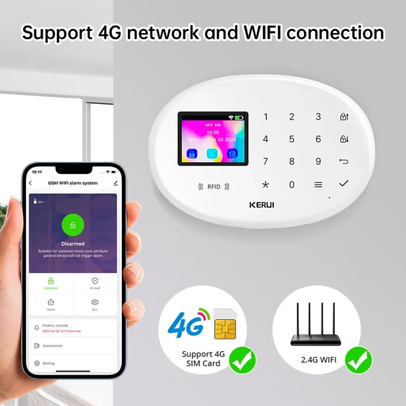 Wireless home alarm kit — Security Monitoring, KERUI