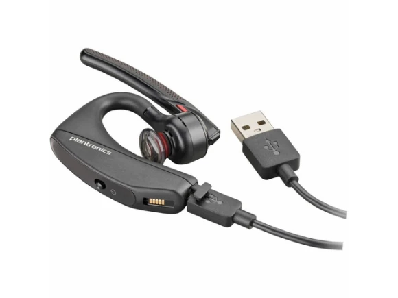 Black Bluetooth Headset — Wireless Earbuds, Poly