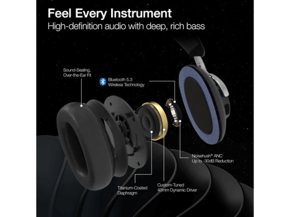 Wireless ANC Headphones — Wireless Earbuds, Naztech