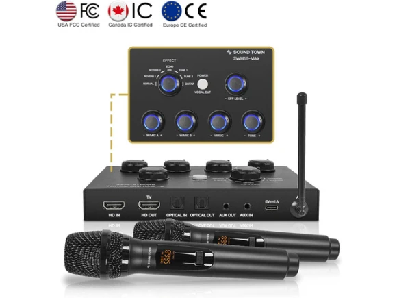 Wireless Microphone Karaoke Mixer System — Karaoke Machine, Sound Town