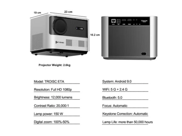 1080P Full HD Video Projector — Smart Projector, TROISC
