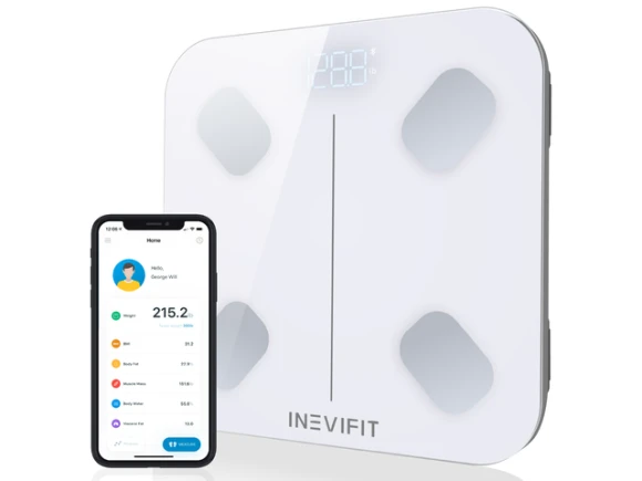 Body Composition Scale, White — Smart Scale, INEVIFIT