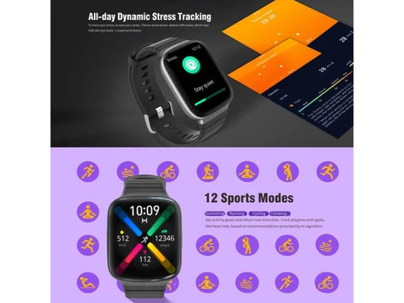 Sport Smartwatch, 1.69-inch IPS Display — Smart Watch, ZOSKVEE