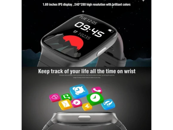Sport Smartwatch, 1.69-inch IPS Display — Smart Watch, ZOSKVEE