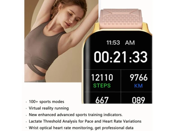 F12 Smart Watch, Gold + Pink — Smart Watch, ZOSKVEE