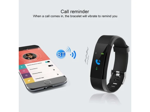 Smart bracelet 115Plus Red — Fitness Tracker, ZOSKVEE