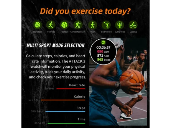 Sports fitness smartwatch — Smart Watch, LOKMAT