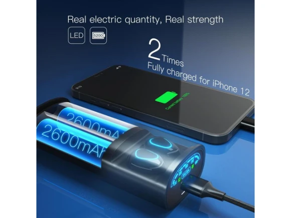 2-in-1 True Wireless Bluetooth Earphone and Power Bank — Wireless Earbuds