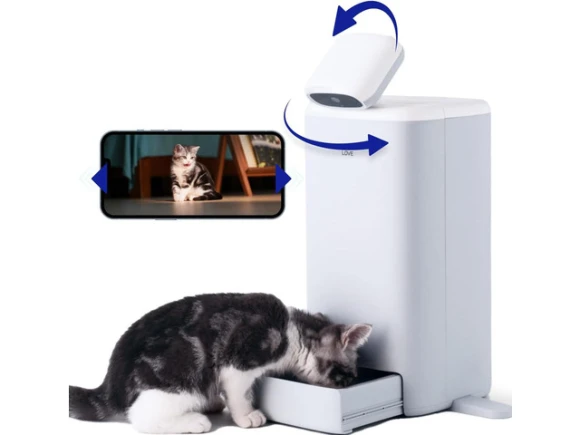 Automatic Cat Feeder with Camera and Laser Toy — Automatic Pet Feeder, GCROWN