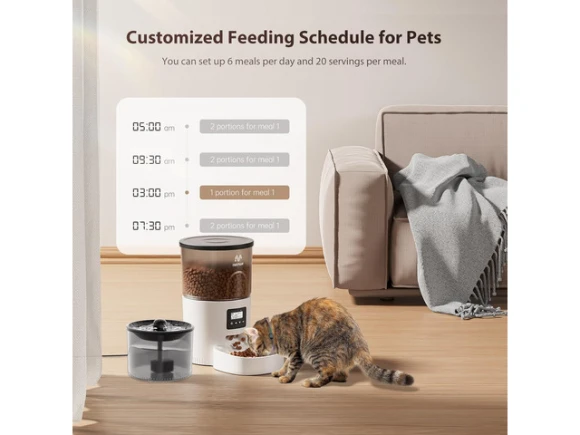 Automatic Pet Feeder and Water Fountain Combo — Automatic Pet Feeder, GCROWN