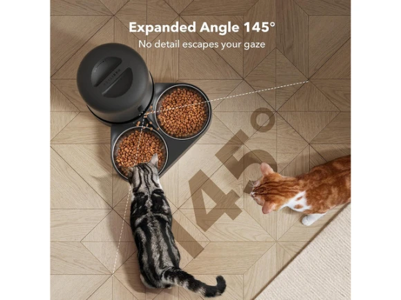 Automatic Pet Feeder with Camera, 5L, Black — Automatic Pet Feeder, GCROWN