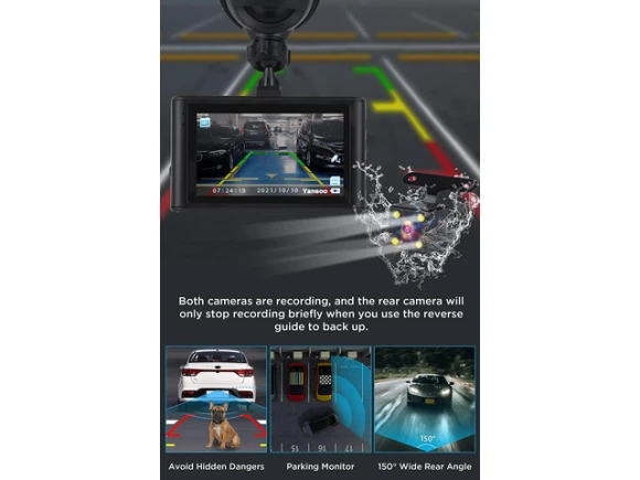 Front and Rear Dash Camera — Dash Cam, FOCUSTEC