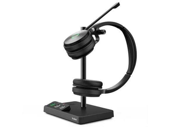 DECT Wireless Headset, Dual Ear — Wireless Earbuds, Yealink