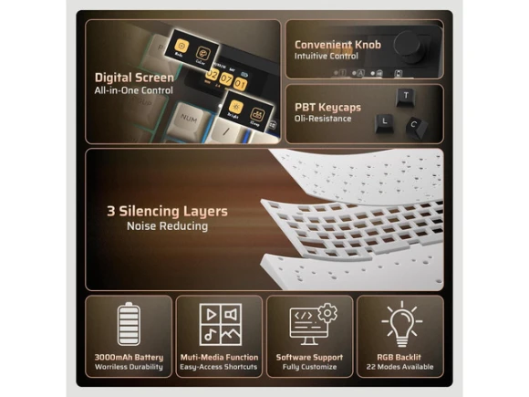 Full-Size Wireless Mechanical Keyboard — Bluetooth Keyboard, LTC