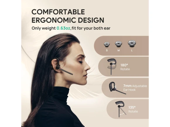 Mono Wireless Earpiece — Wireless Earbuds, Yealink