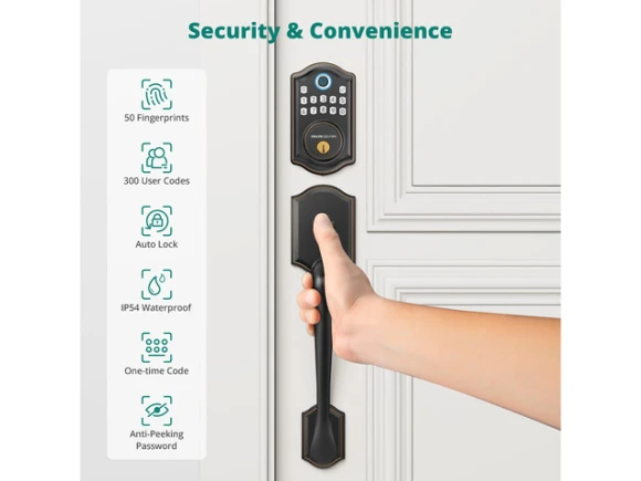 Keyless-Entry Door Lock with Handle Set — Smart Lock, AkaGear