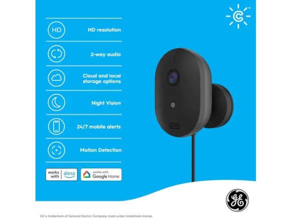 Outdoor Security Camera, 2K HD, 2-Pack — Security Camera, GE