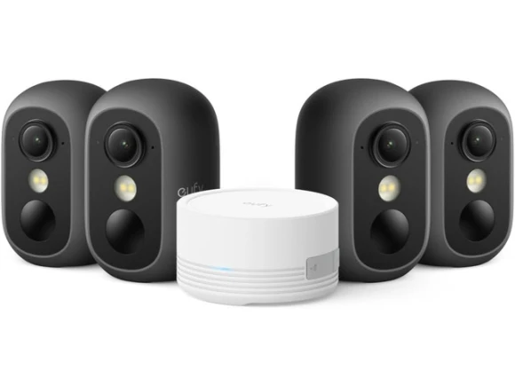 Wireless Camera Kit, 4-Cam, Black — Security Camera, eufy