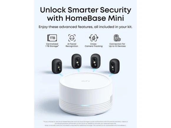 Wireless Camera Kit, 4-Cam, Black — Security Camera, eufy