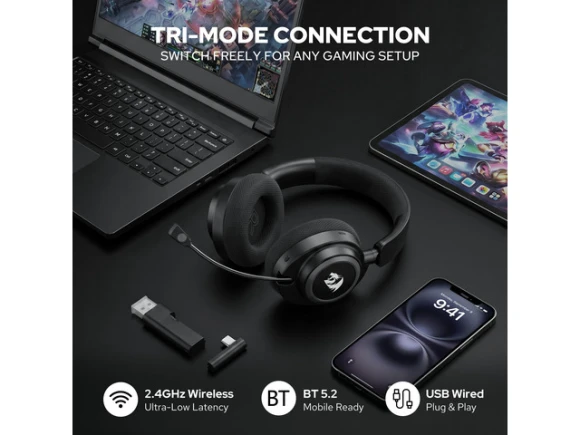 Wireless Gaming Headset — Wireless Earbuds, Redragon