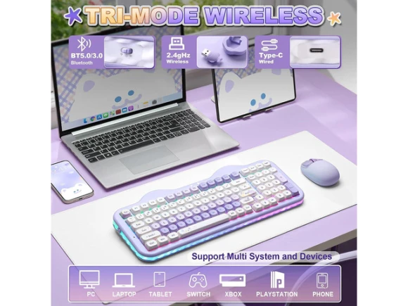 Wireless mechanical keyboard with number pad — Bluetooth Keyboard, DNBeffulgent