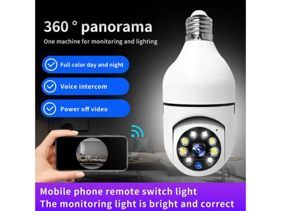 E27 Surveillance Camera LED Light Bulb — Security Camera