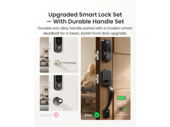 Keyless Entry Door Lock with Handle Set — Smart Lock, DESLOC