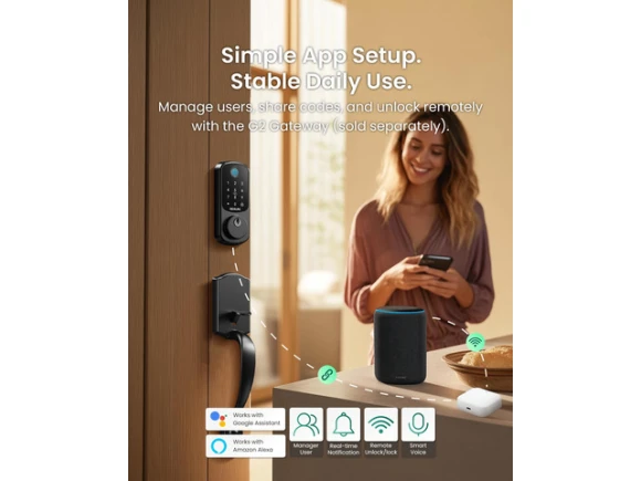 Keyless Entry Door Lock with Handle Set — Smart Lock, DESLOC
