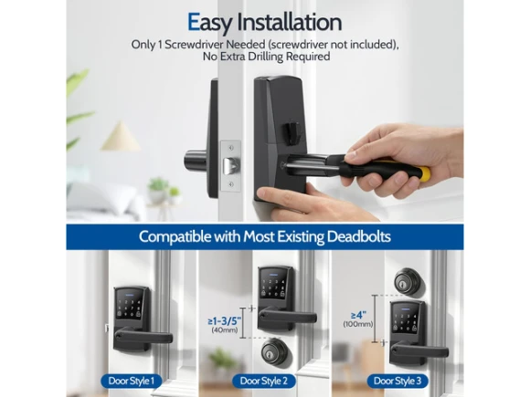 Keypad door lock with handle — Smart Lock, Nyboer