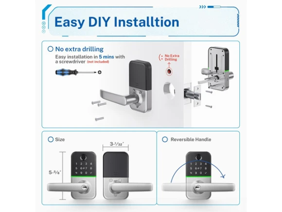 Keypad Smart Door Lock with Handle — Smart Lock, KUCACCI