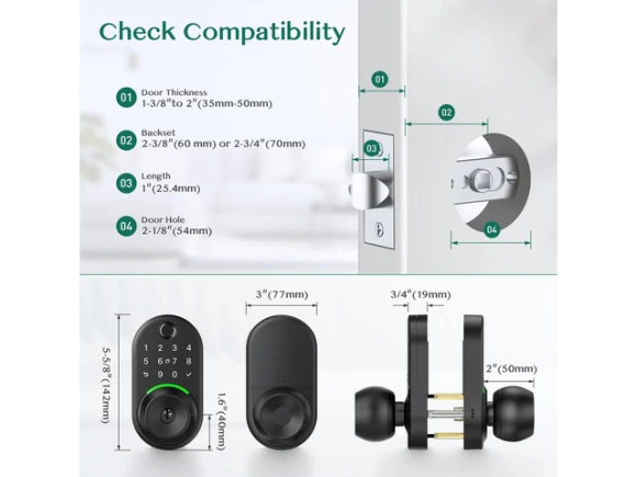 Keypad Smart Door Lock with Knob — Smart Lock, Yamiry