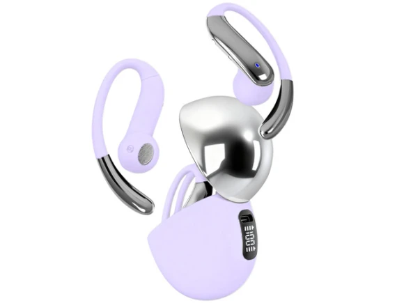 Open-Ear Bone-Conduction Headphones, Purple — Wireless Earbuds