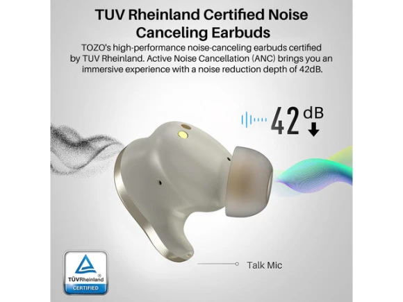 Wireless Earbuds, Gold — Wireless Earbuds, TOZO