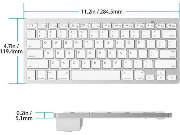 Bluetooth Keyboard, White — Bluetooth Keyboard, OMOTON